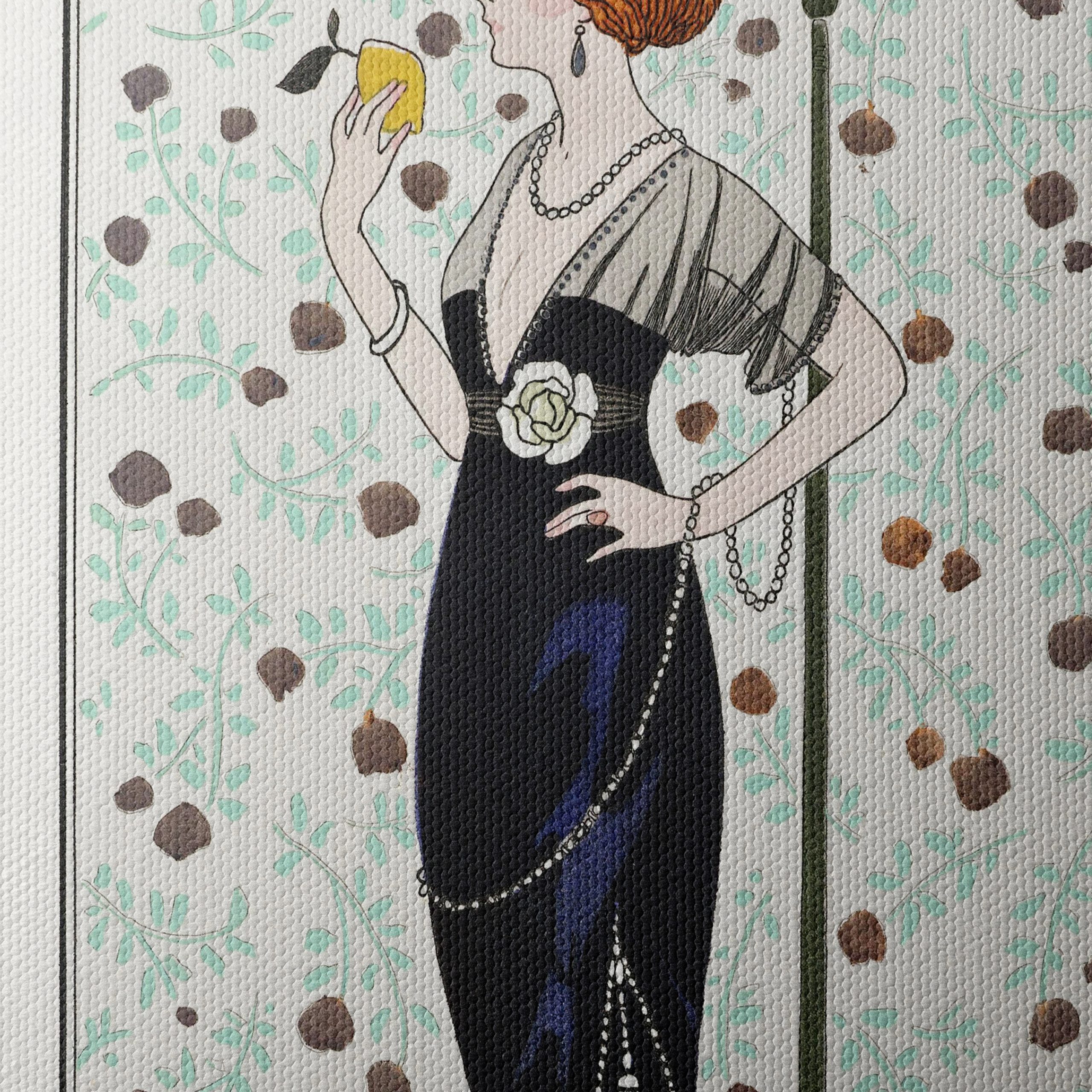 Elegant Vintage Fashion Illustration of a Woman - Image 4