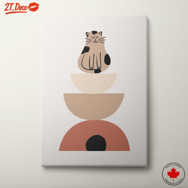 Stylish Cat in Abstract Shapes Art