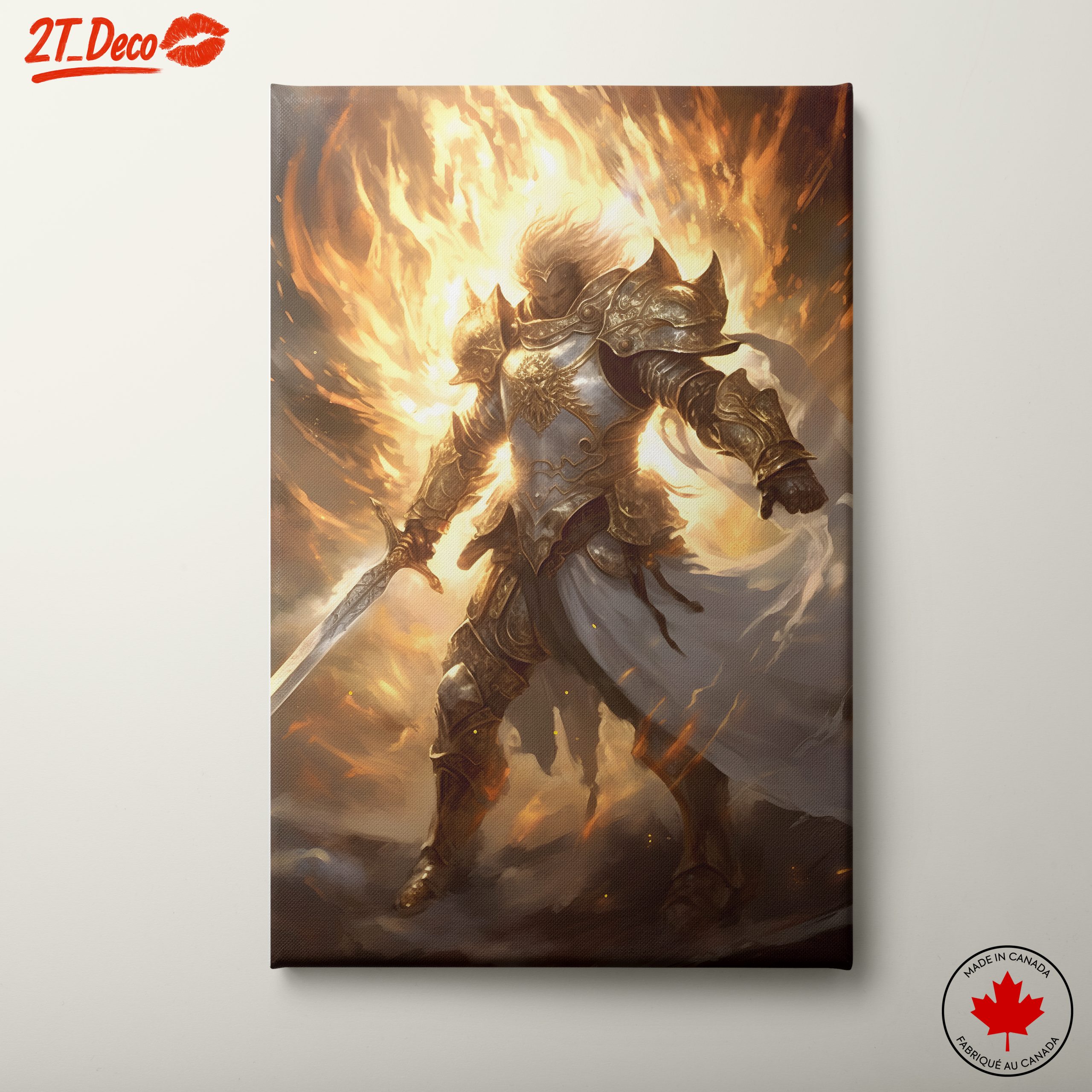 Fantasy Warrior Surrounded by Flames