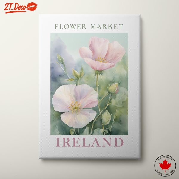 Flower Market in Ireland Watercolor Art