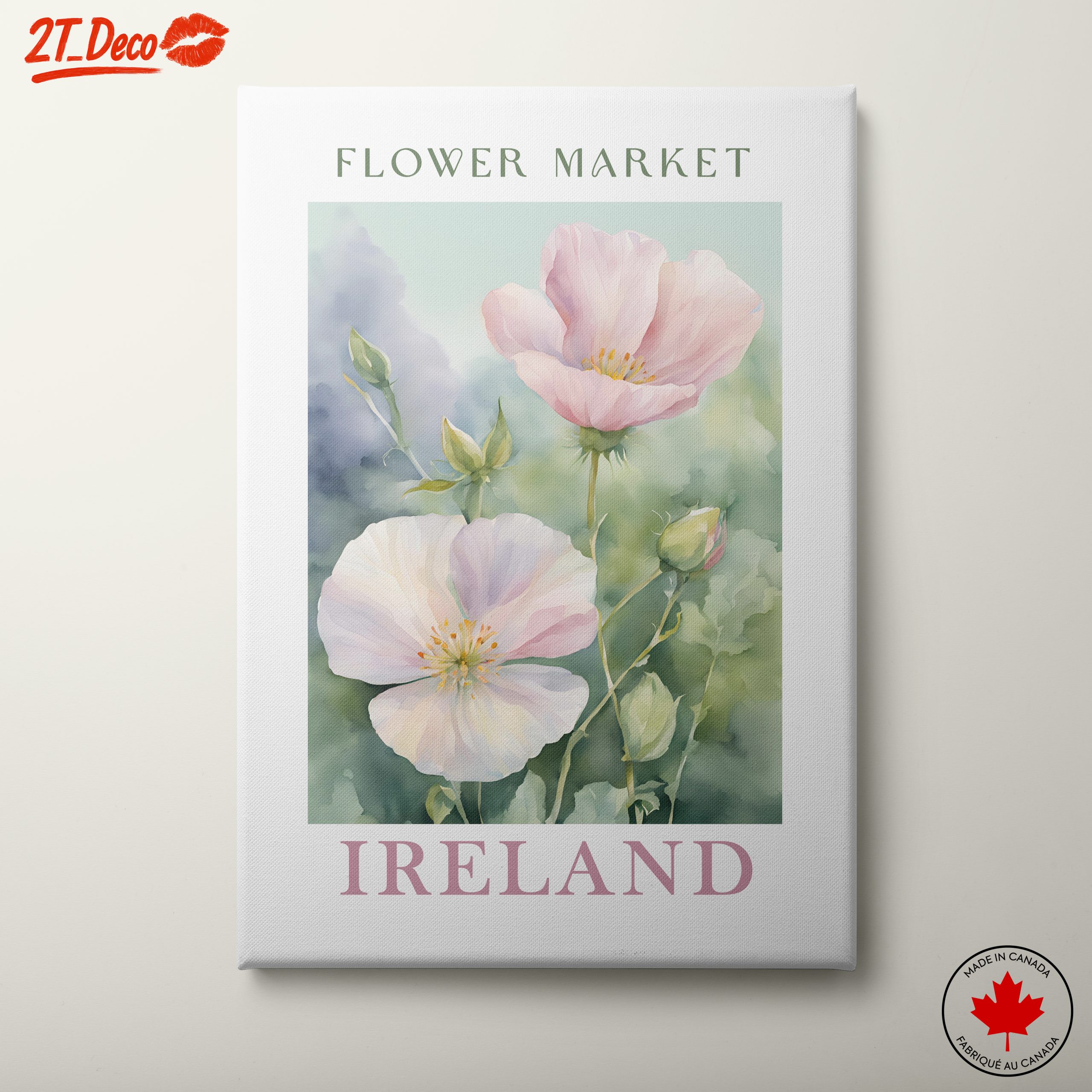 Flower Market in Ireland Watercolor Art