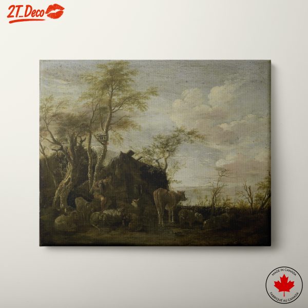 Pastoral Farm Scene with Animals