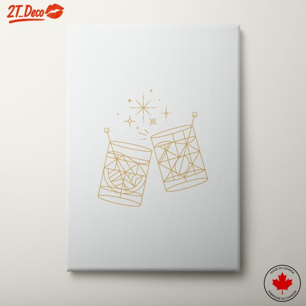 Stylized Cocktail Glasses with Sparkles