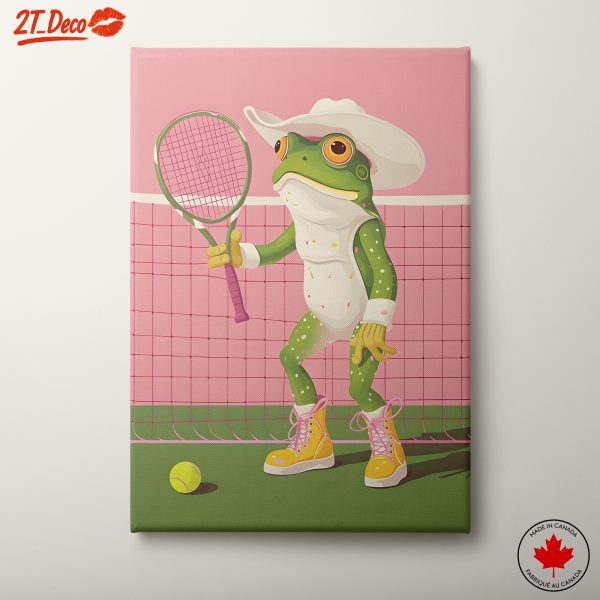 Playful Tennis Frog Character Art