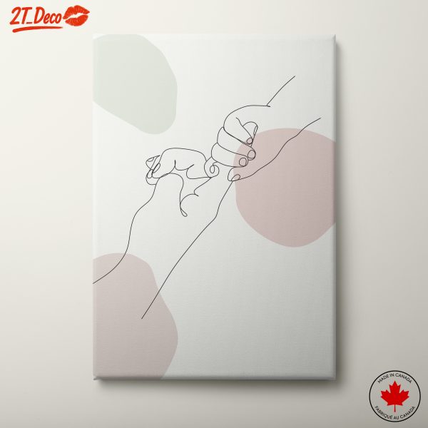 Minimalist Hands Line Art with Soft Colors