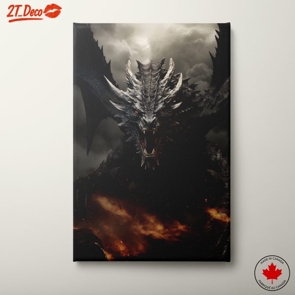 Majestic Dragon In Fiery Landscape