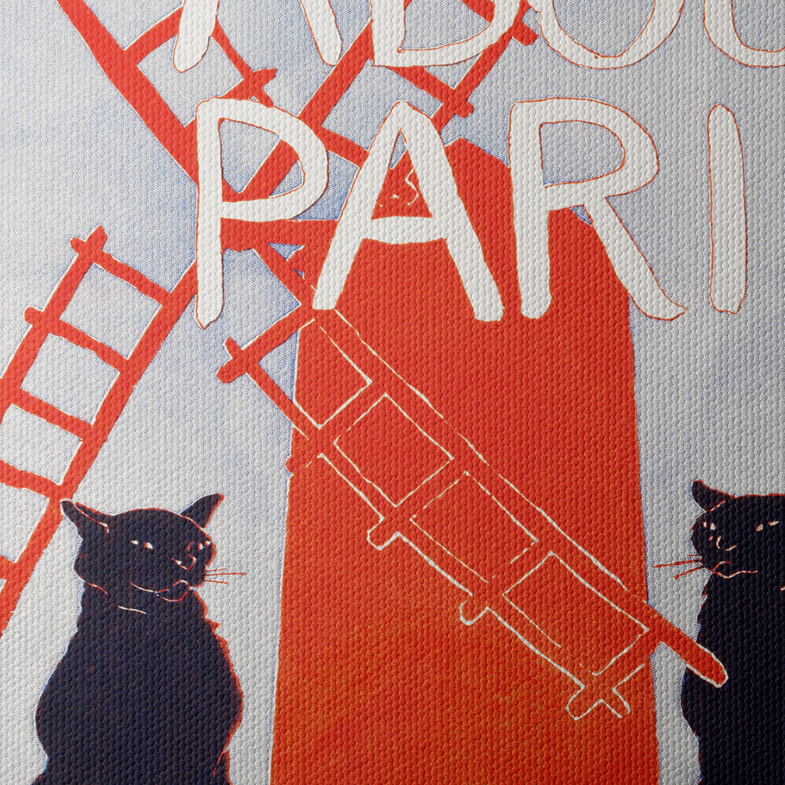 Vintage Parisian Art with Black Cats - Image 4