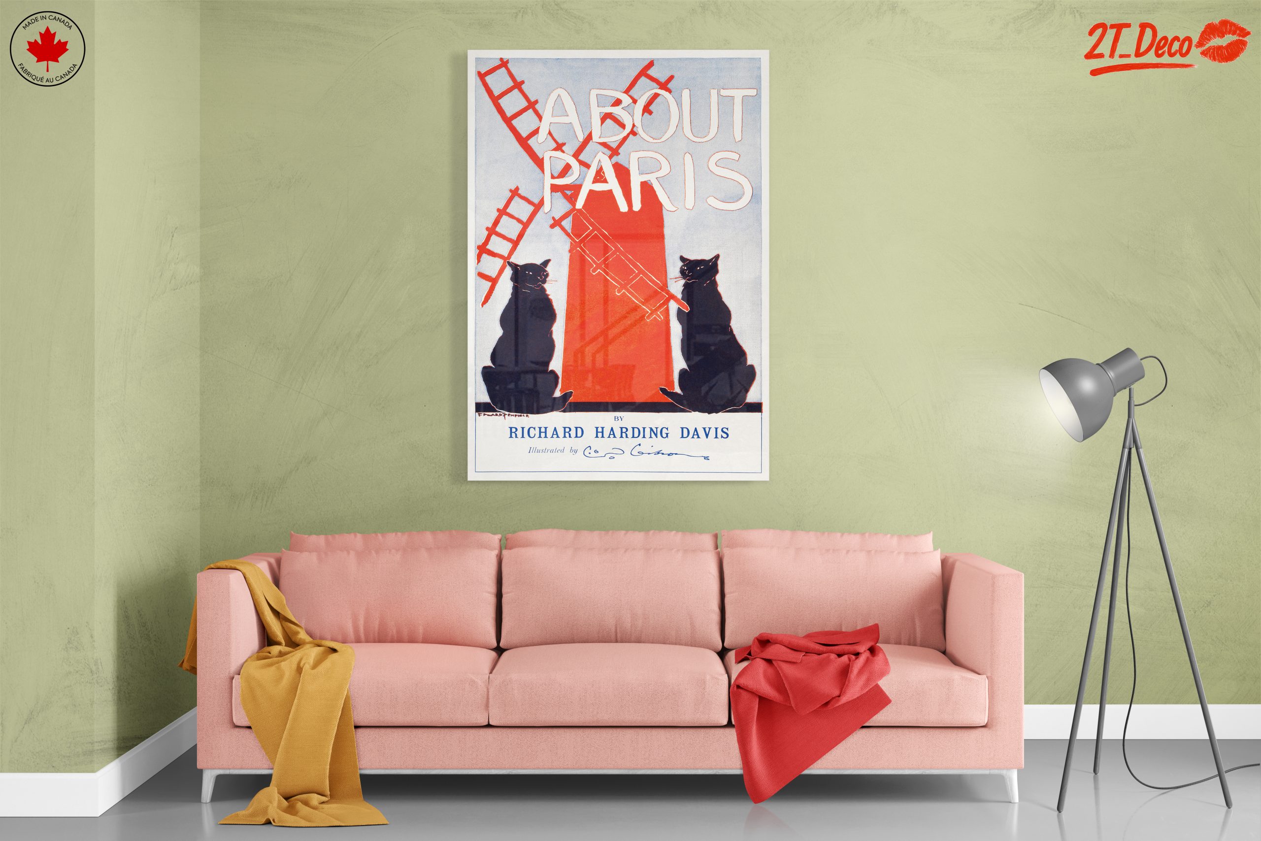 Vintage Parisian Art with Black Cats - Image 7