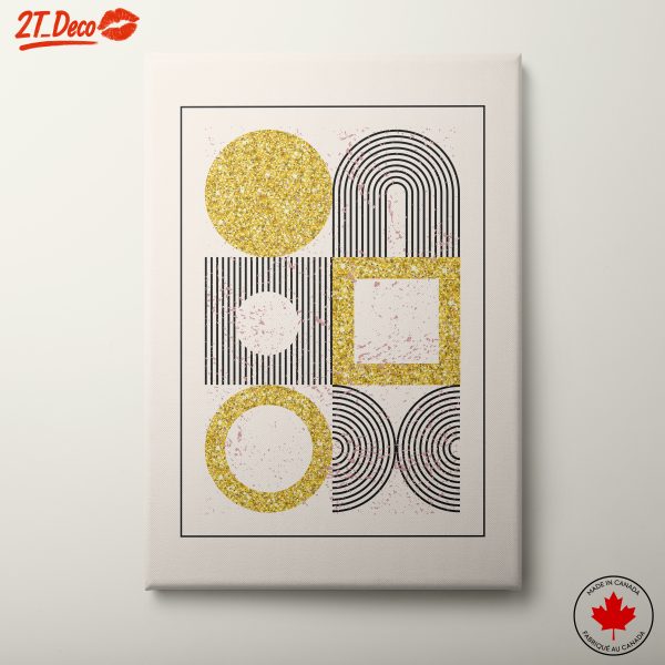 Contemporary Geometric Abstract Art with Gold Accents