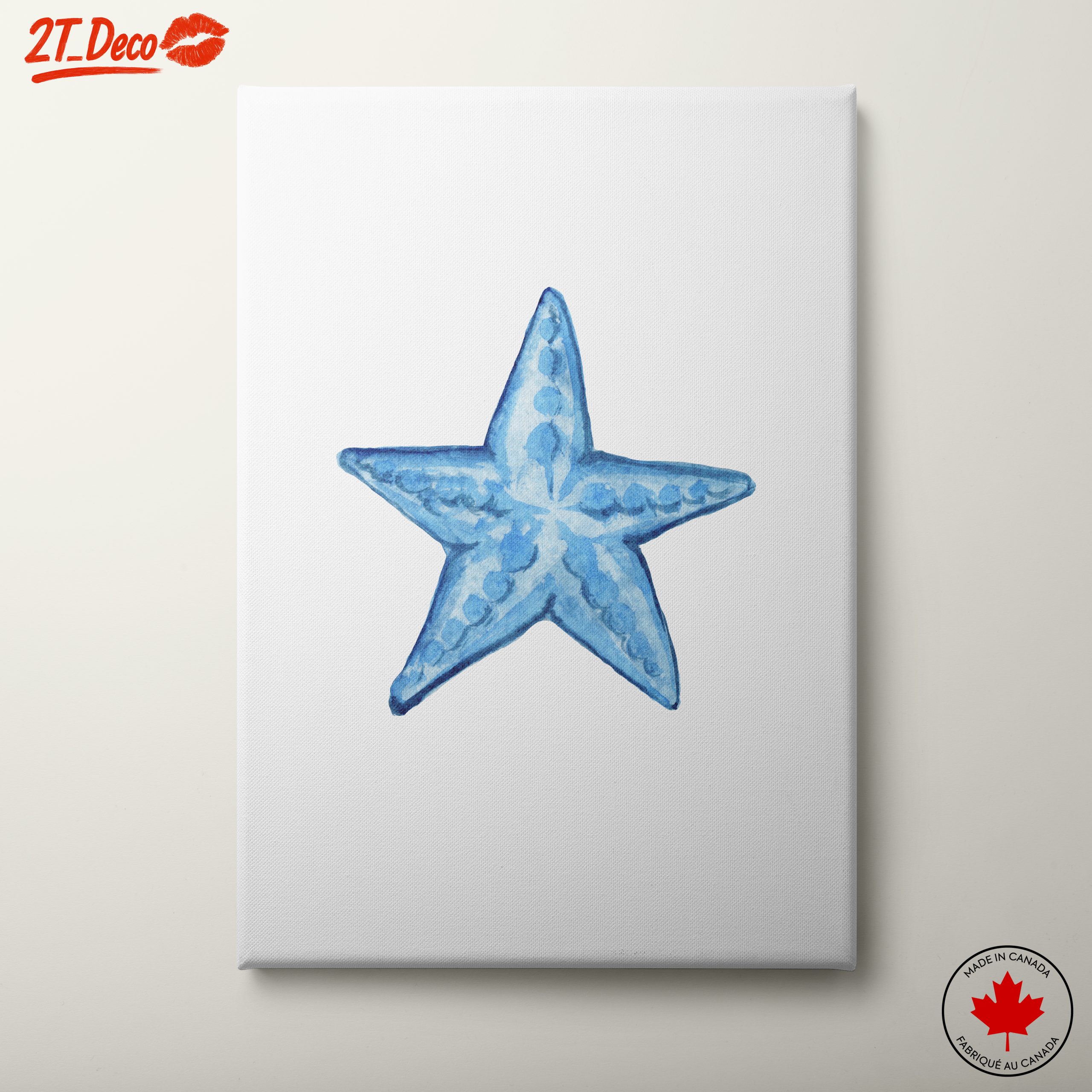Blue Starfish Watercolor Art