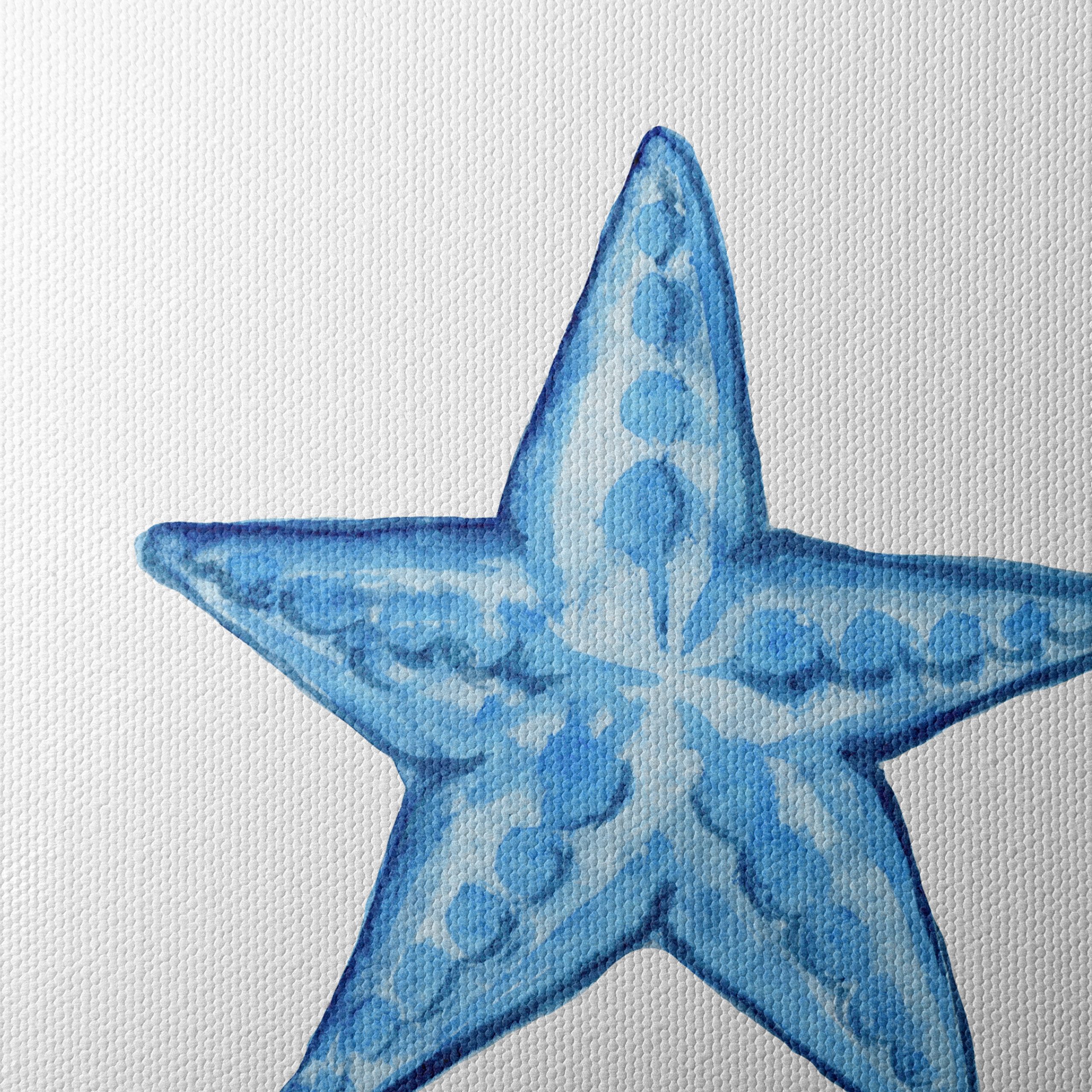 Blue Starfish Watercolor Art - Image 4