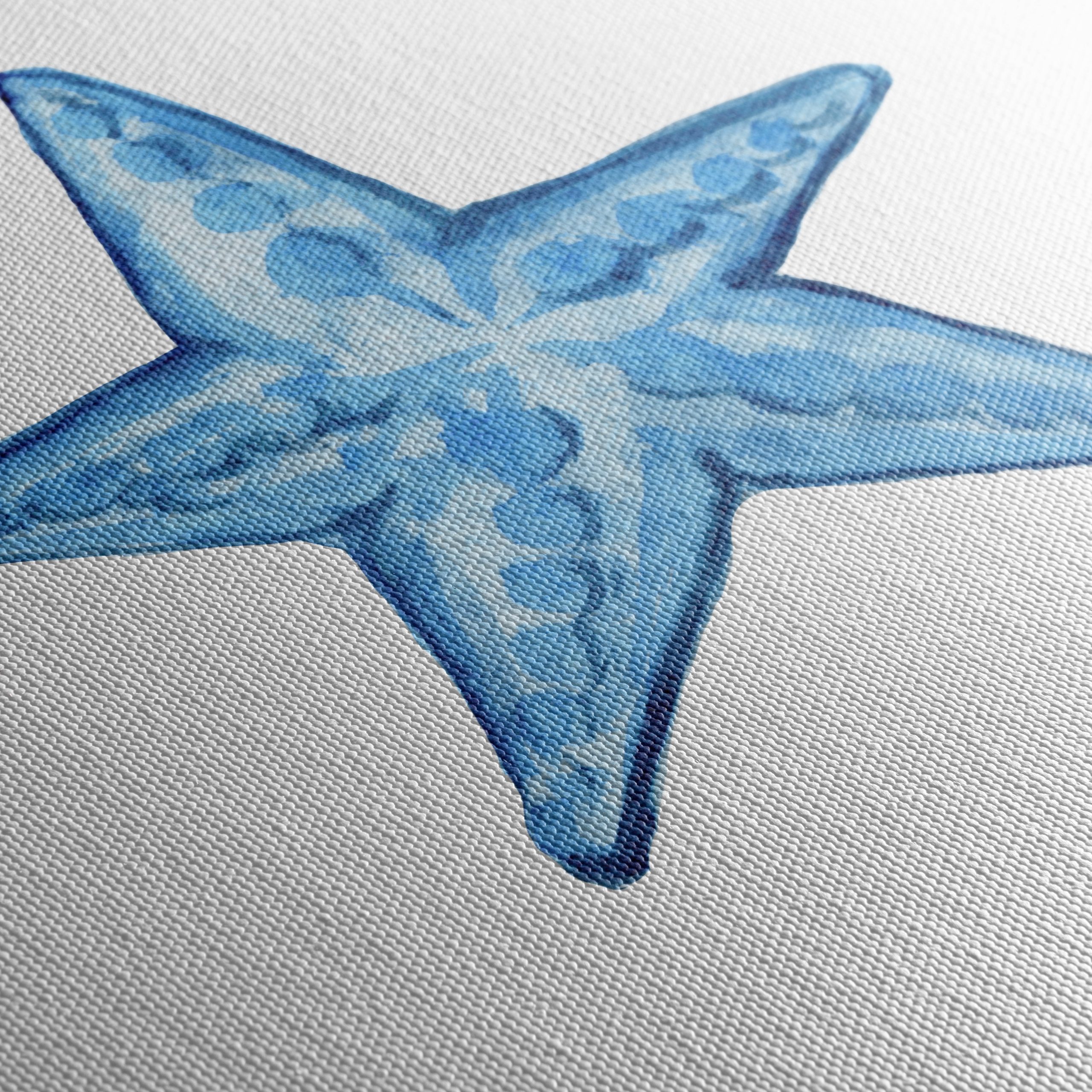 Blue Starfish Watercolor Art - Image 5