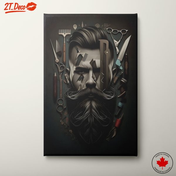 Stylized Barber Tools and Facial Art