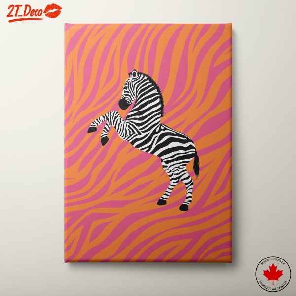 Stylized Zebra Art on Vibrant Background