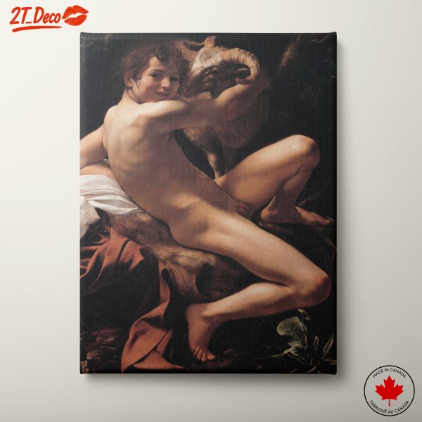 Classical Figure Art with Male Figure and Ram